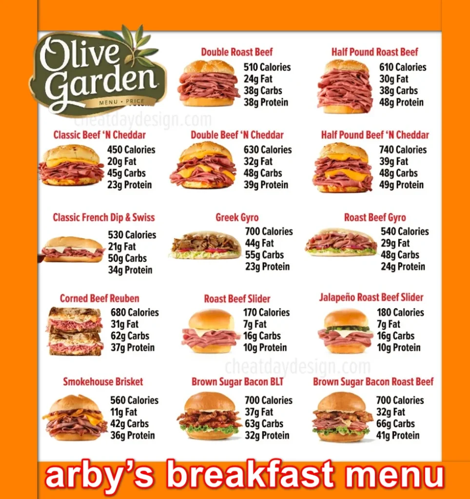 arby’s breakfast menu