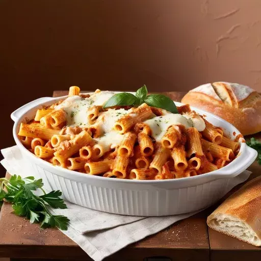 give me a image Five Cheese Ziti al Forno (Serves 4 – 6)